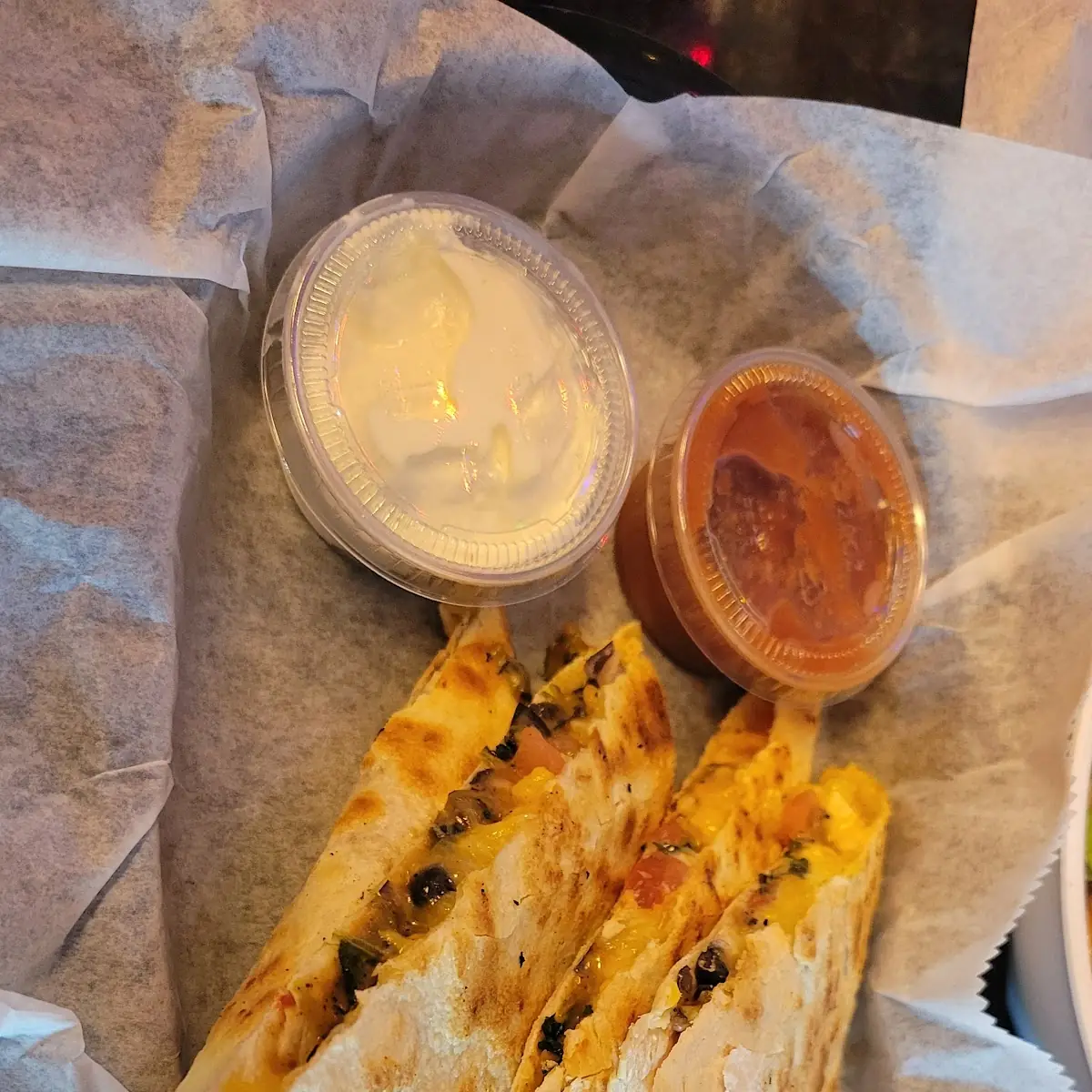 Spinach and Black Bean Quesadilla