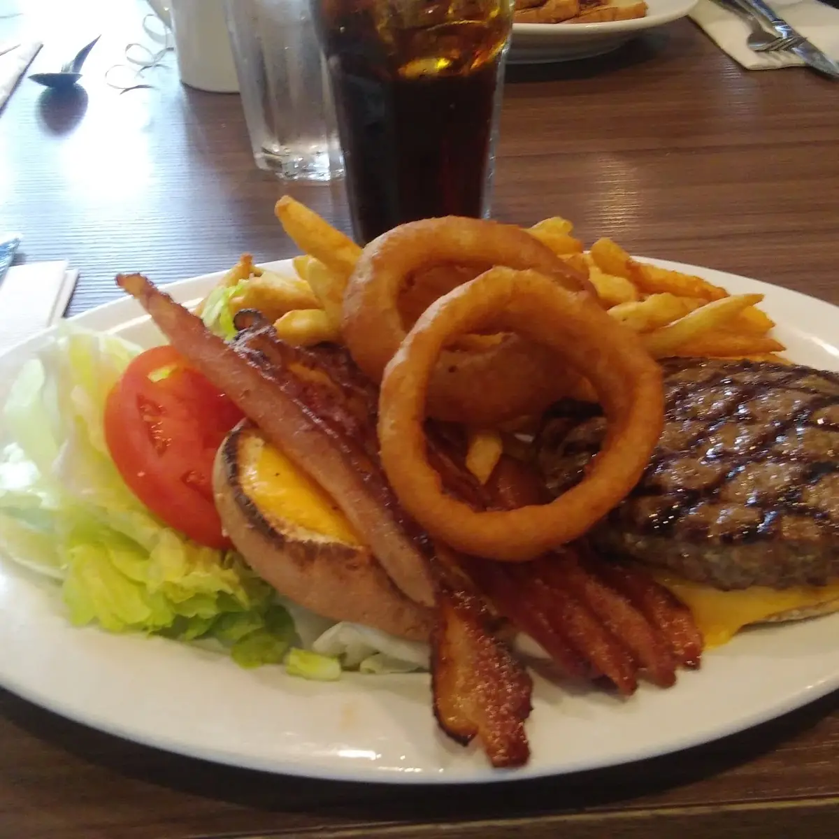 Hamburger and Fries with Cheeseburger Deluxe