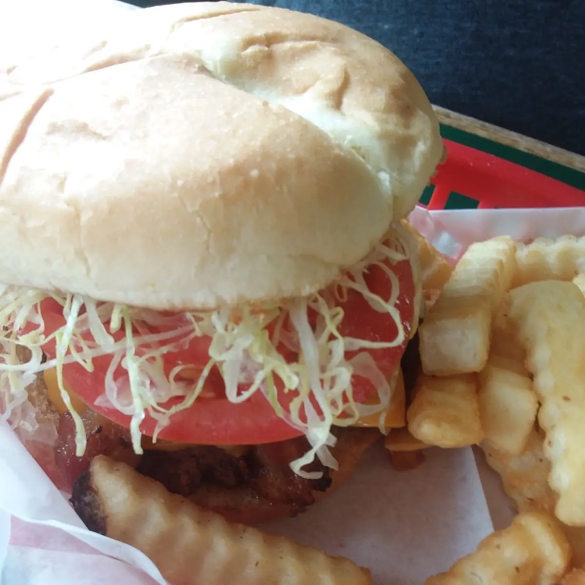 Jumbo Bacon Cheeseburger and Fries