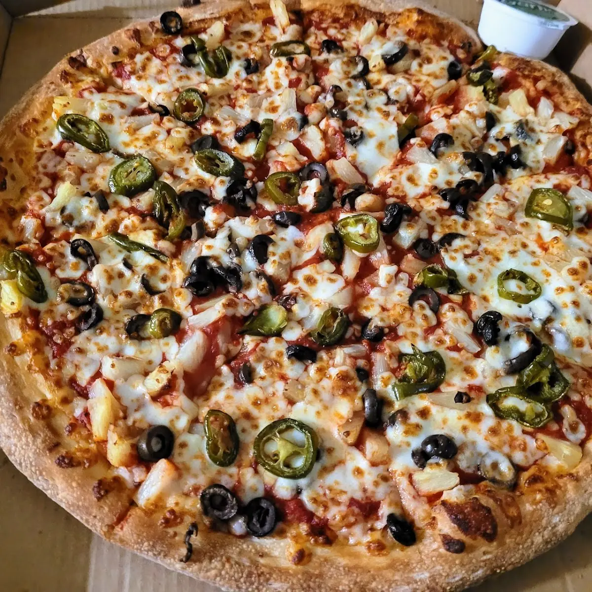 Jalapeño Pineapple Black Olive Pizza