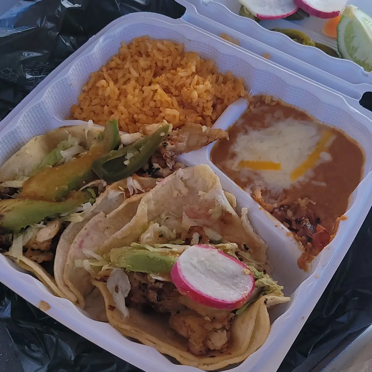 Fish Tacos Rice and Beans