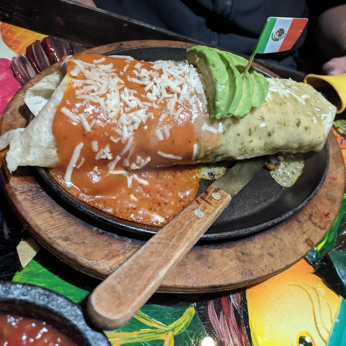 Sizzling Burrito with Melted Cheese