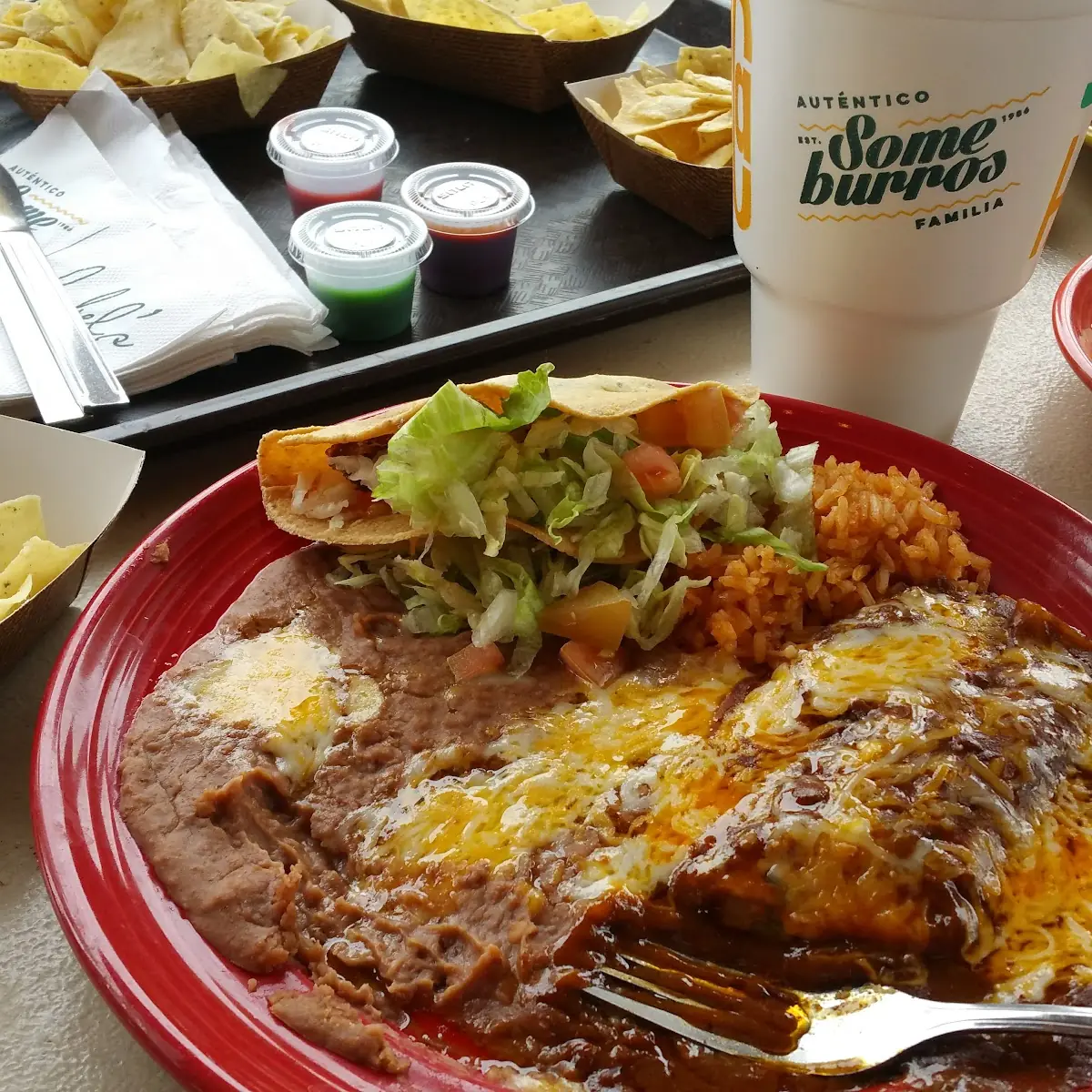 Taco and Enchilada Plate