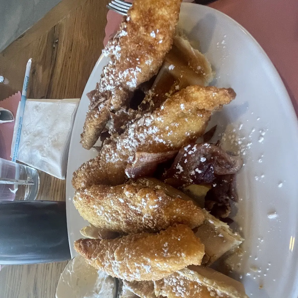Chicken and Waffles with Bacon Bits