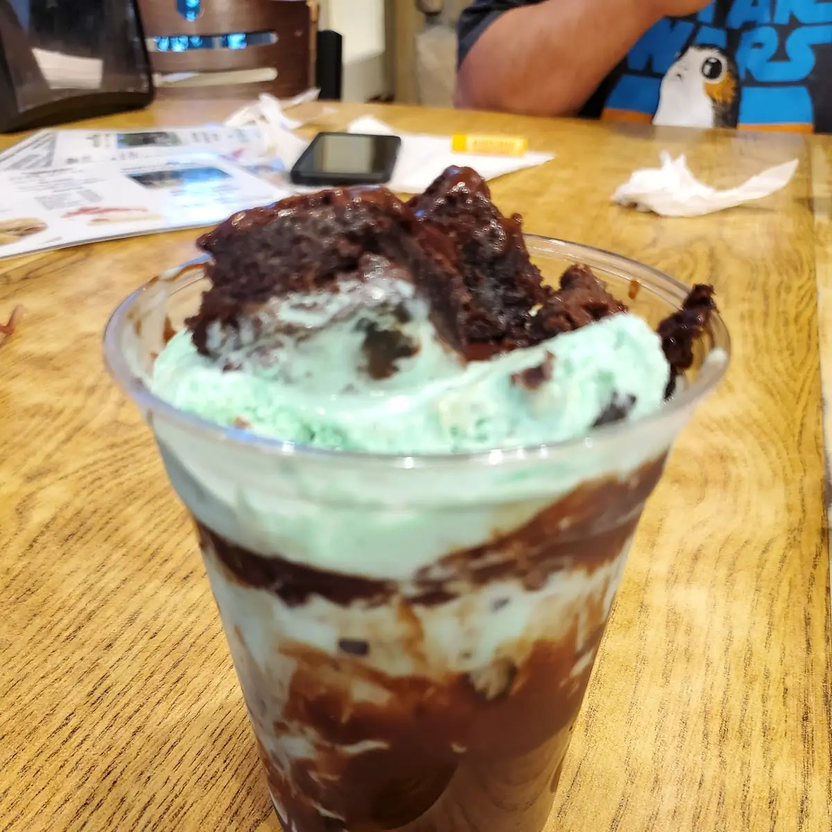 Mint Chocolate Chip Brownie Sundae