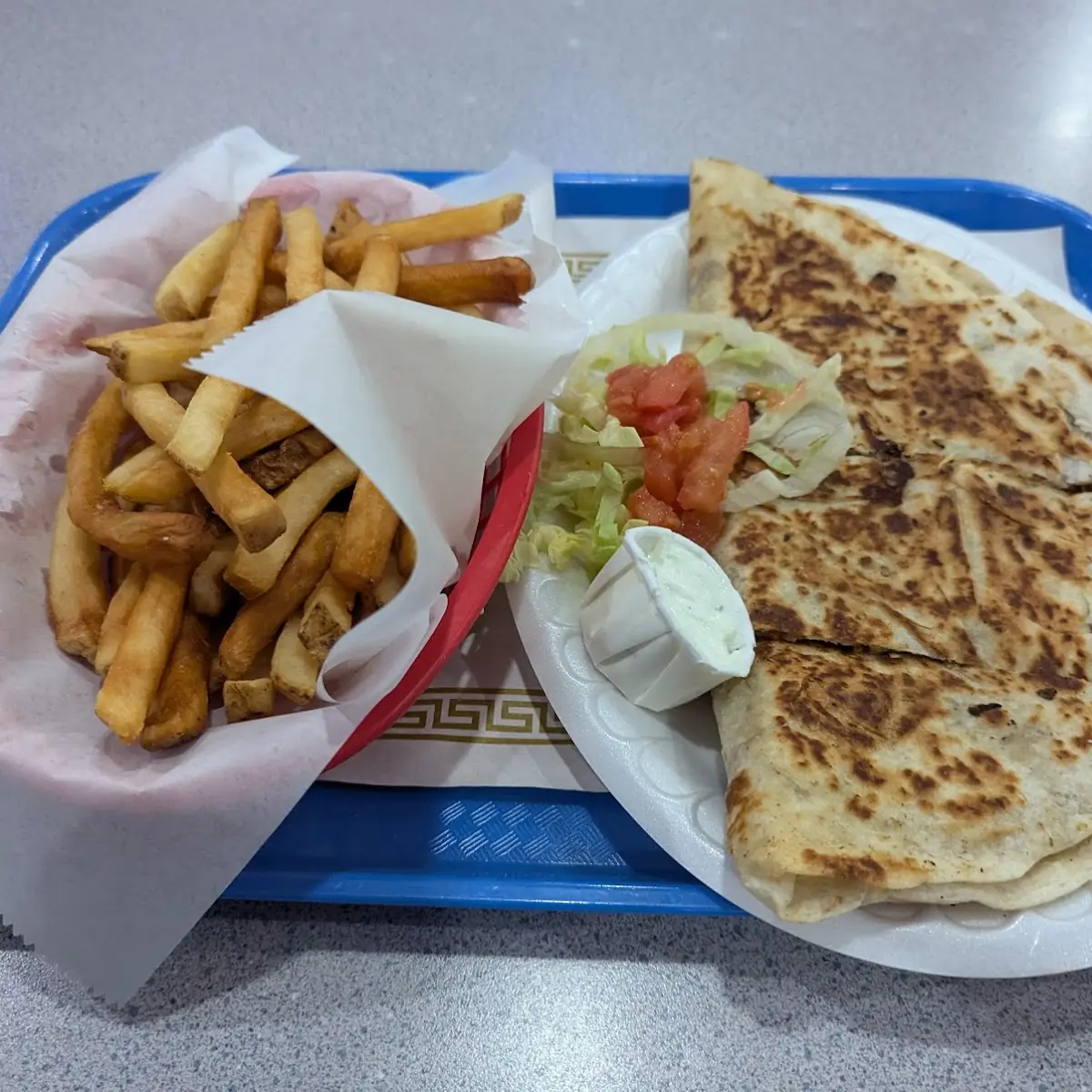 Steak Quesadilla with Fries