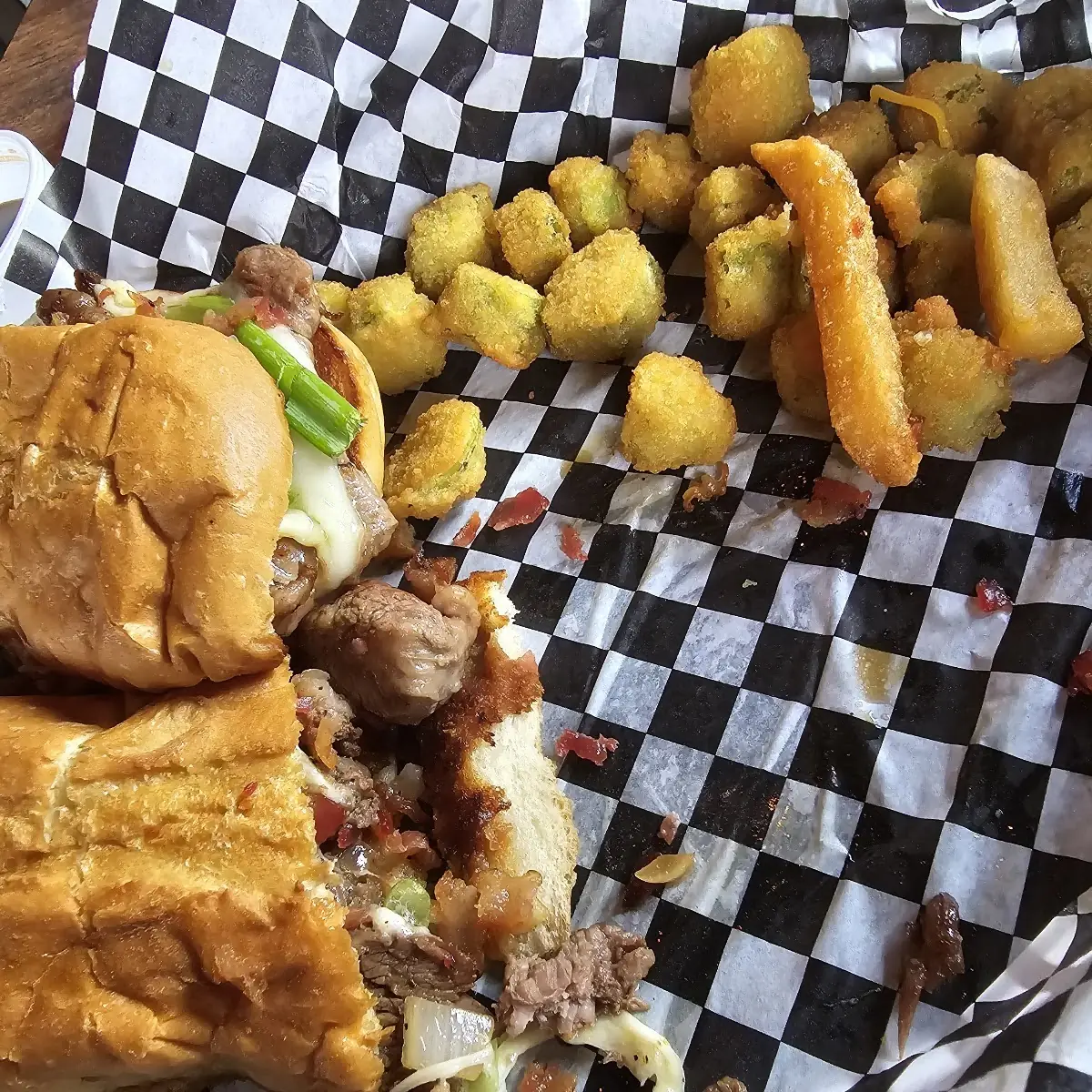 French Dip and Fried Okra