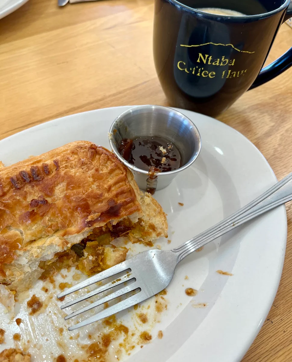 Curry Vegetable Hand Pie and Cappuccino