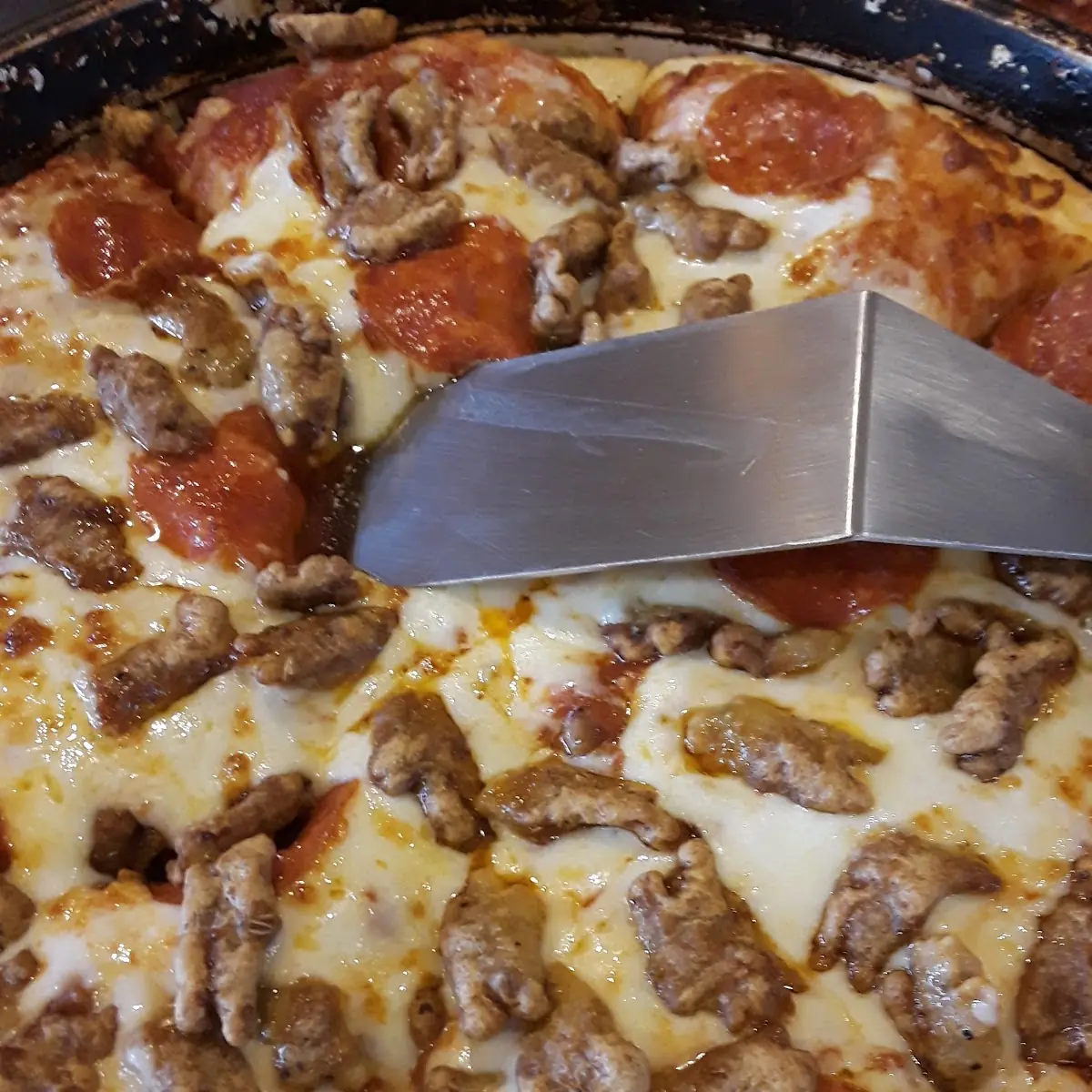 Italian Sausage and Pepperoni Pizza