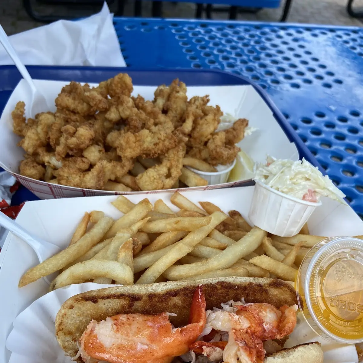 Clam Strips and Lobster Roll