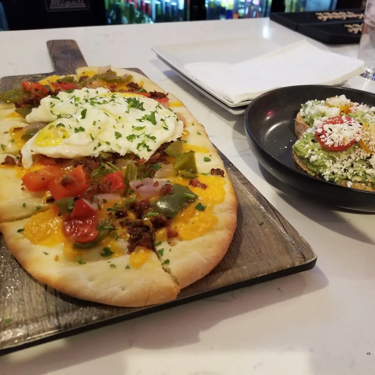 Breakfast Flatbread and Avocado Toast