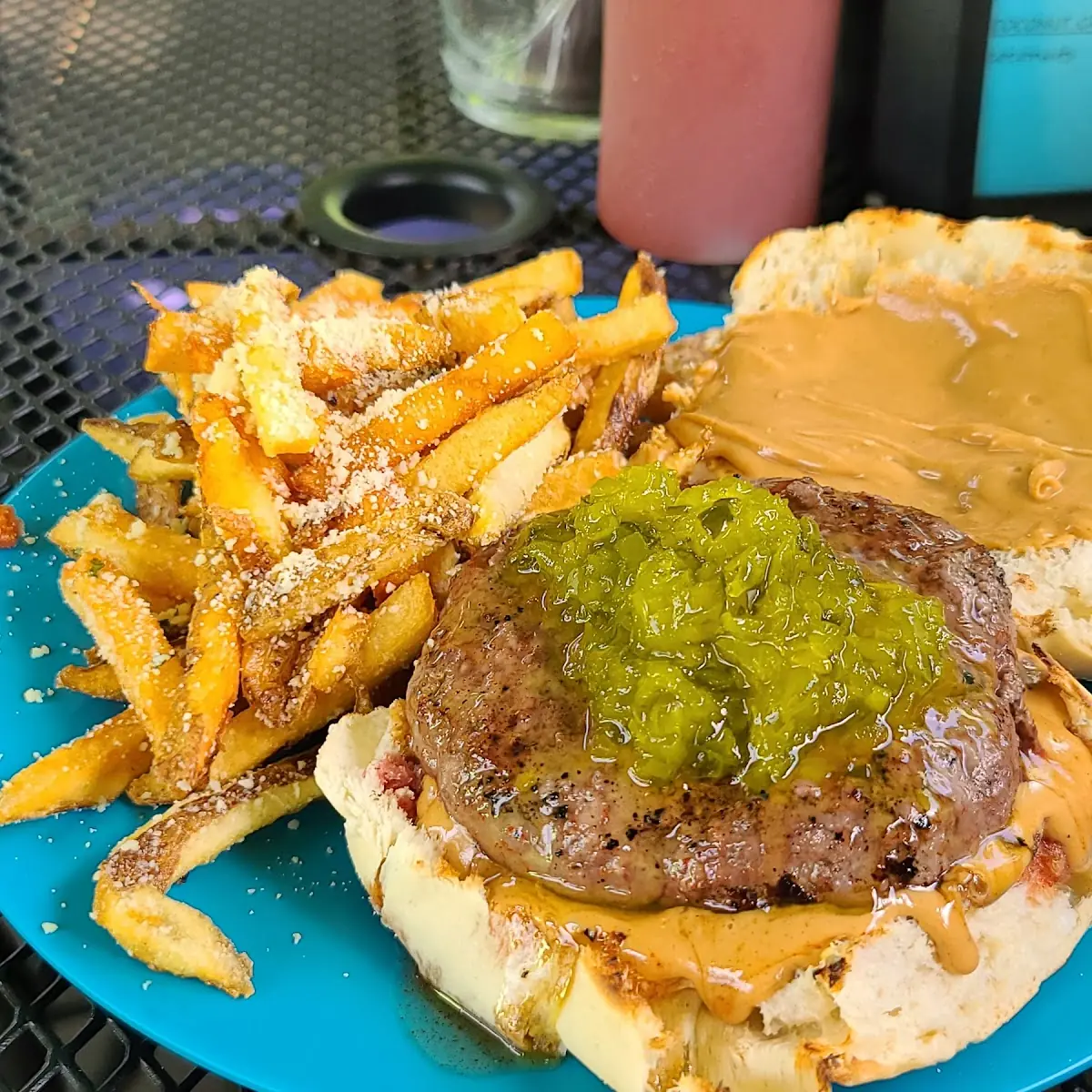 Peanut Butter Burger and Fries