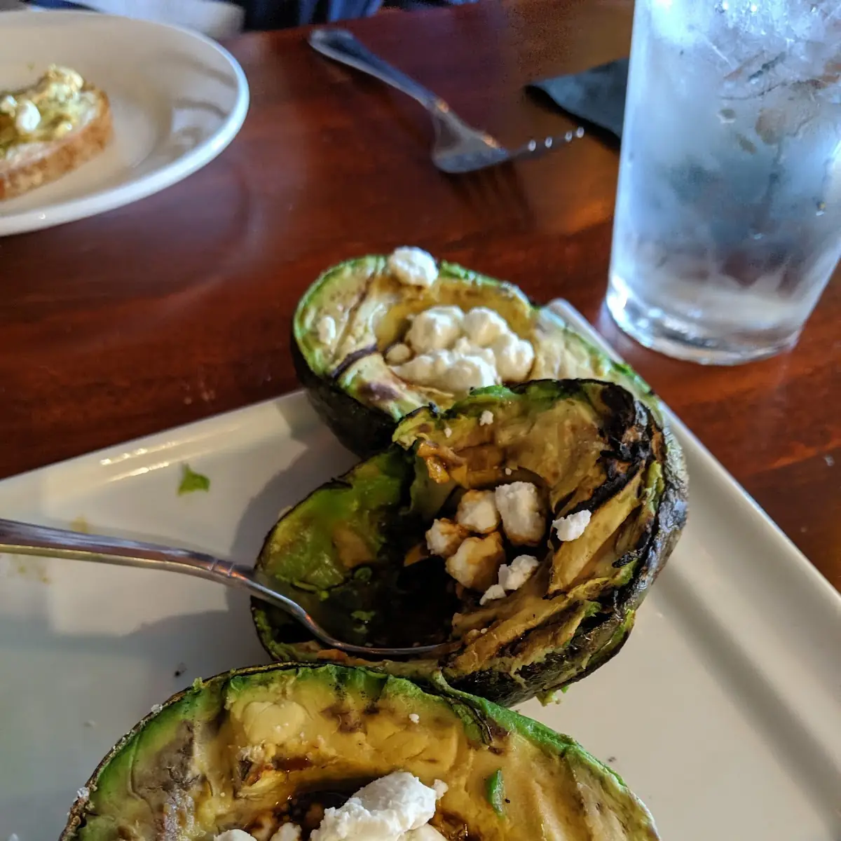 Grilled Avocado with Goat Cheese