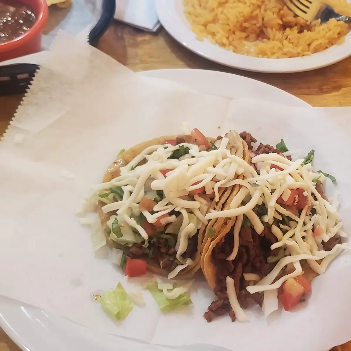 Chicken Taco and Carnitas Taco