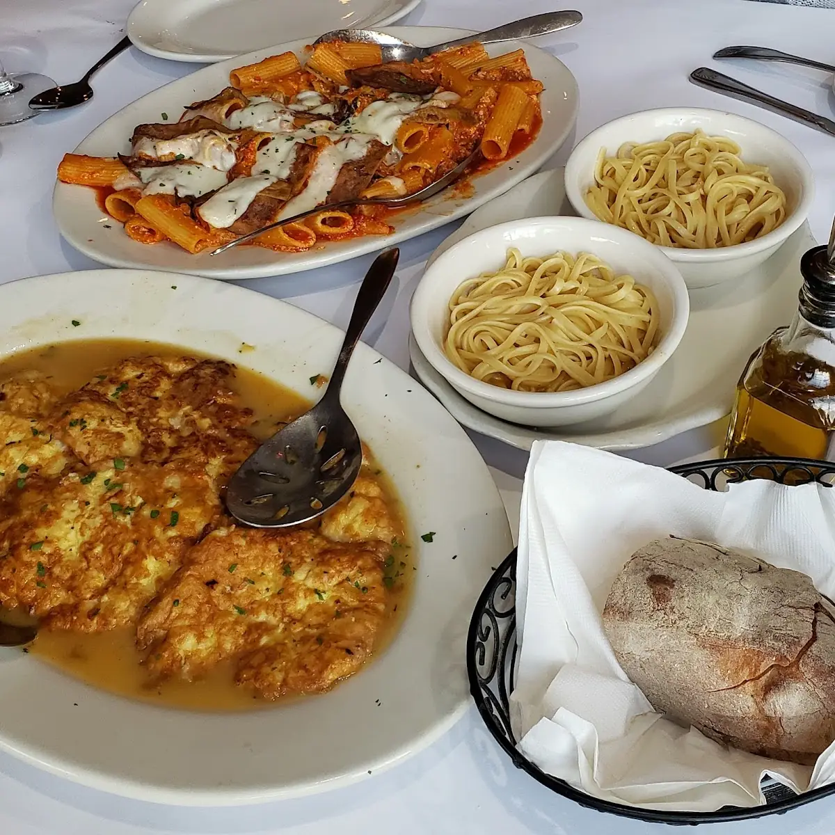 Chicken Francese & Baked Rigatoni w Eggplant