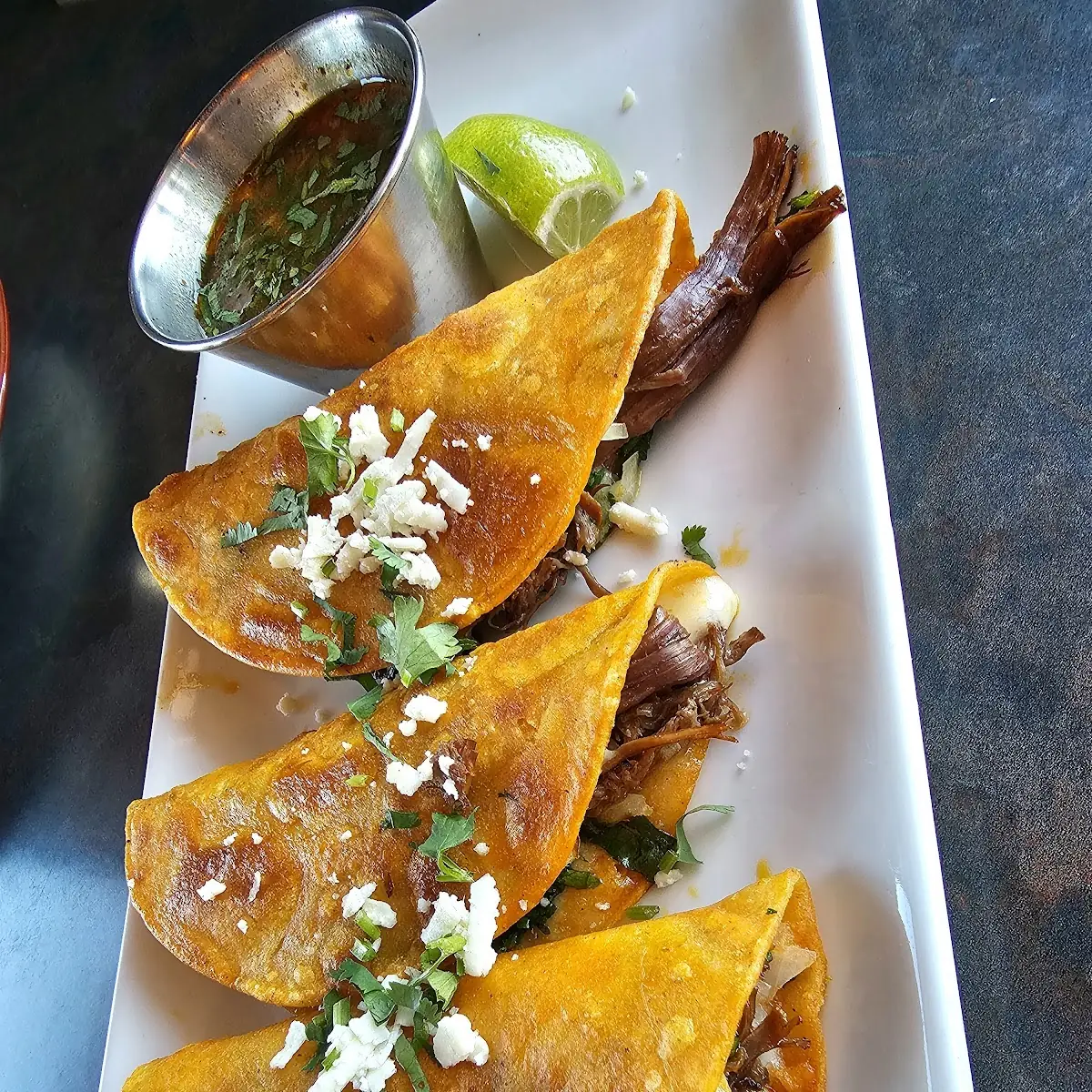 Birria Tacos with Dipping Sauce