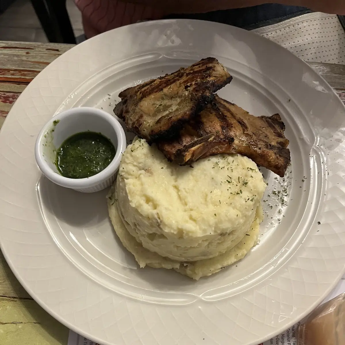 Pork Chop with Garlic Mashed Potatoes