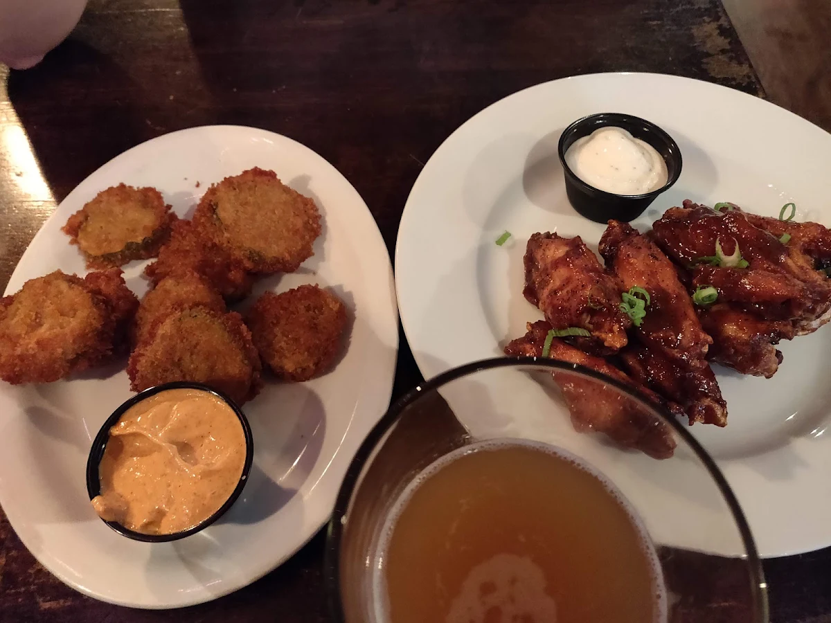 Chicken Wings and Deep Fried Pickles