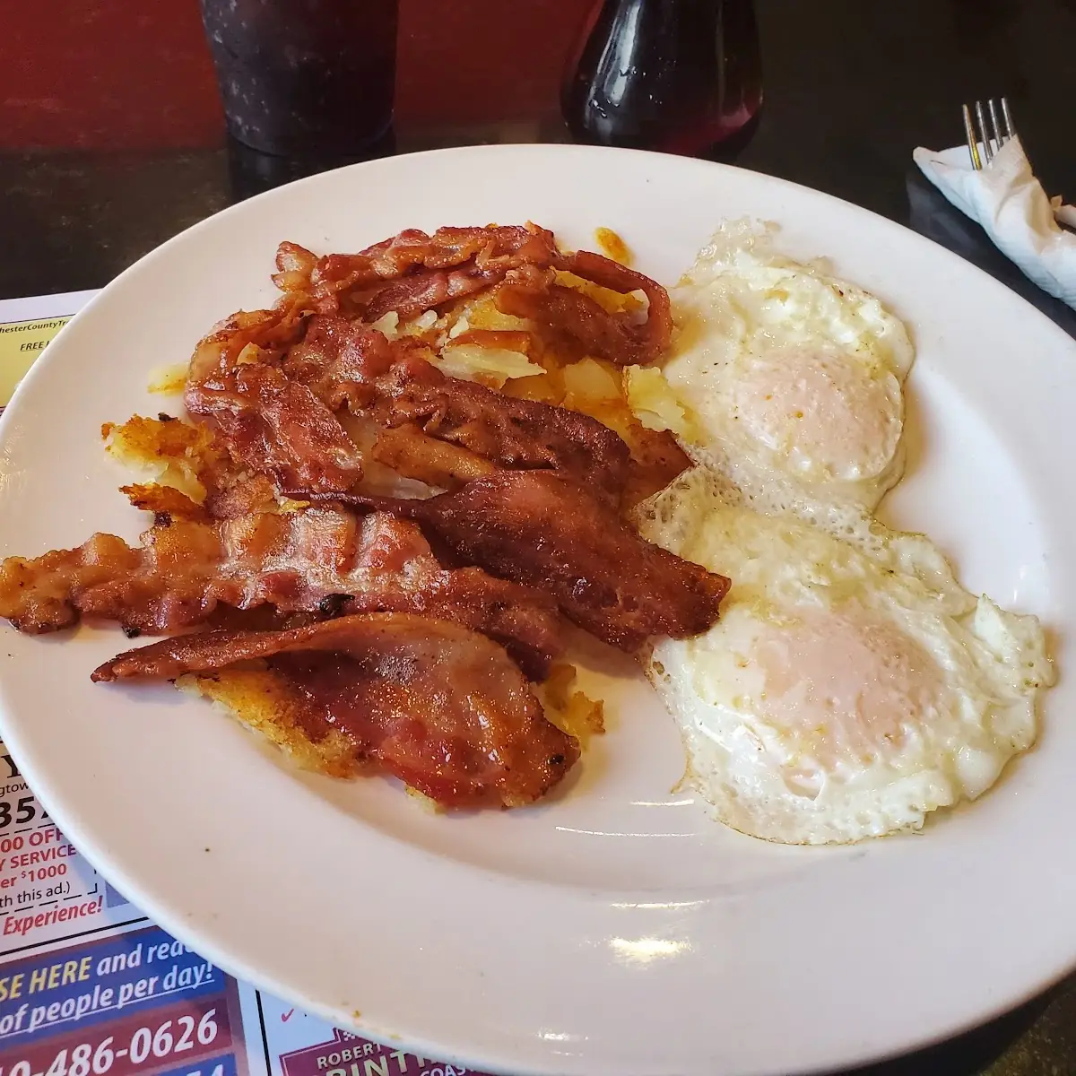 Eggs Home Fries and Bacon