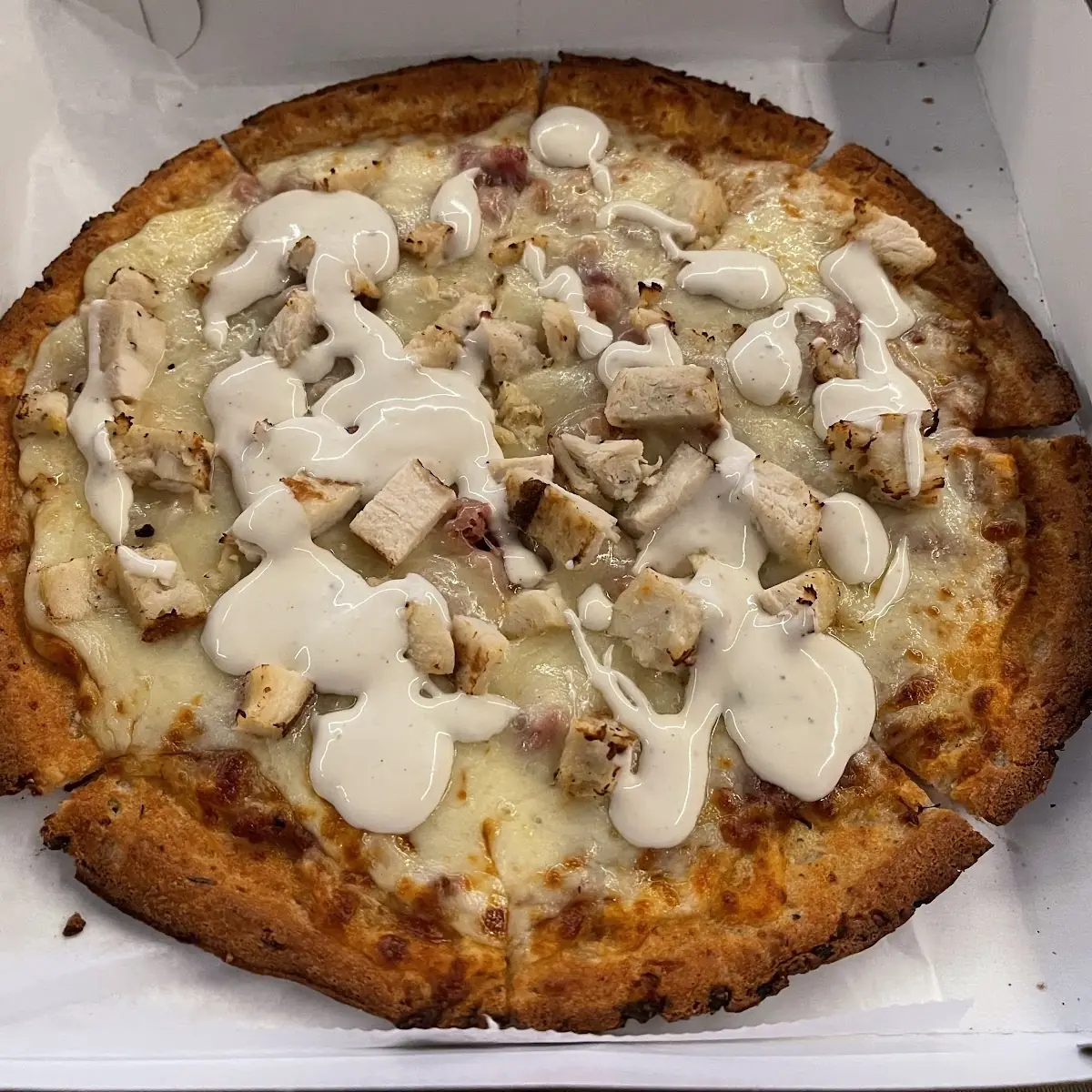 Chicken Bacon Cauliflower Crust Pizza