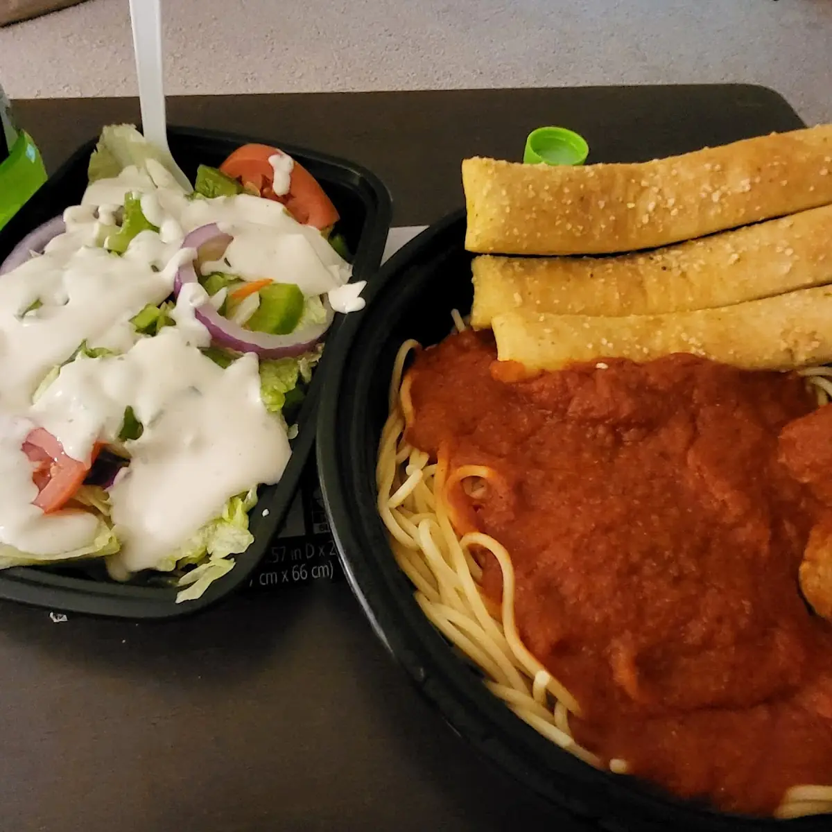 Salad Spaghetti & Meatballs Bread Sticks