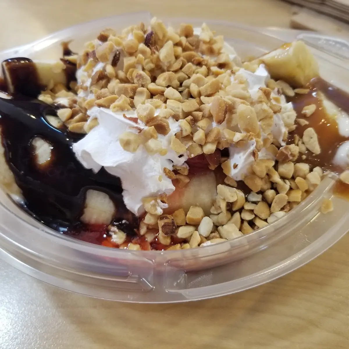 Banana Split with Chopped Nuts