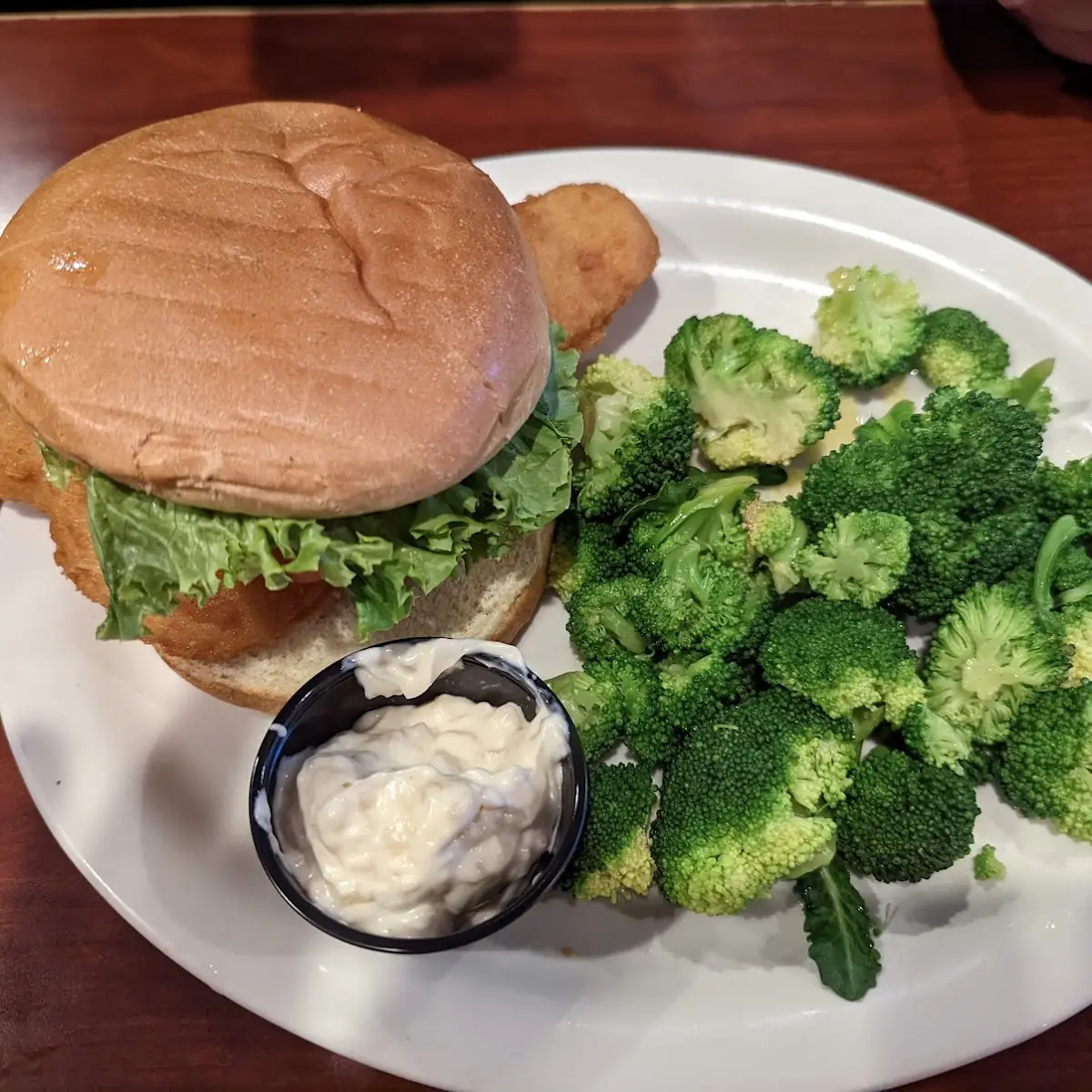 Fish Sandwich with Broccoli