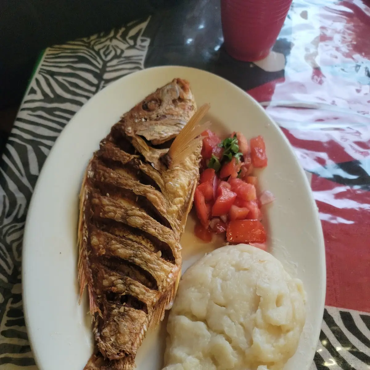 Fried Snapper with Fufu