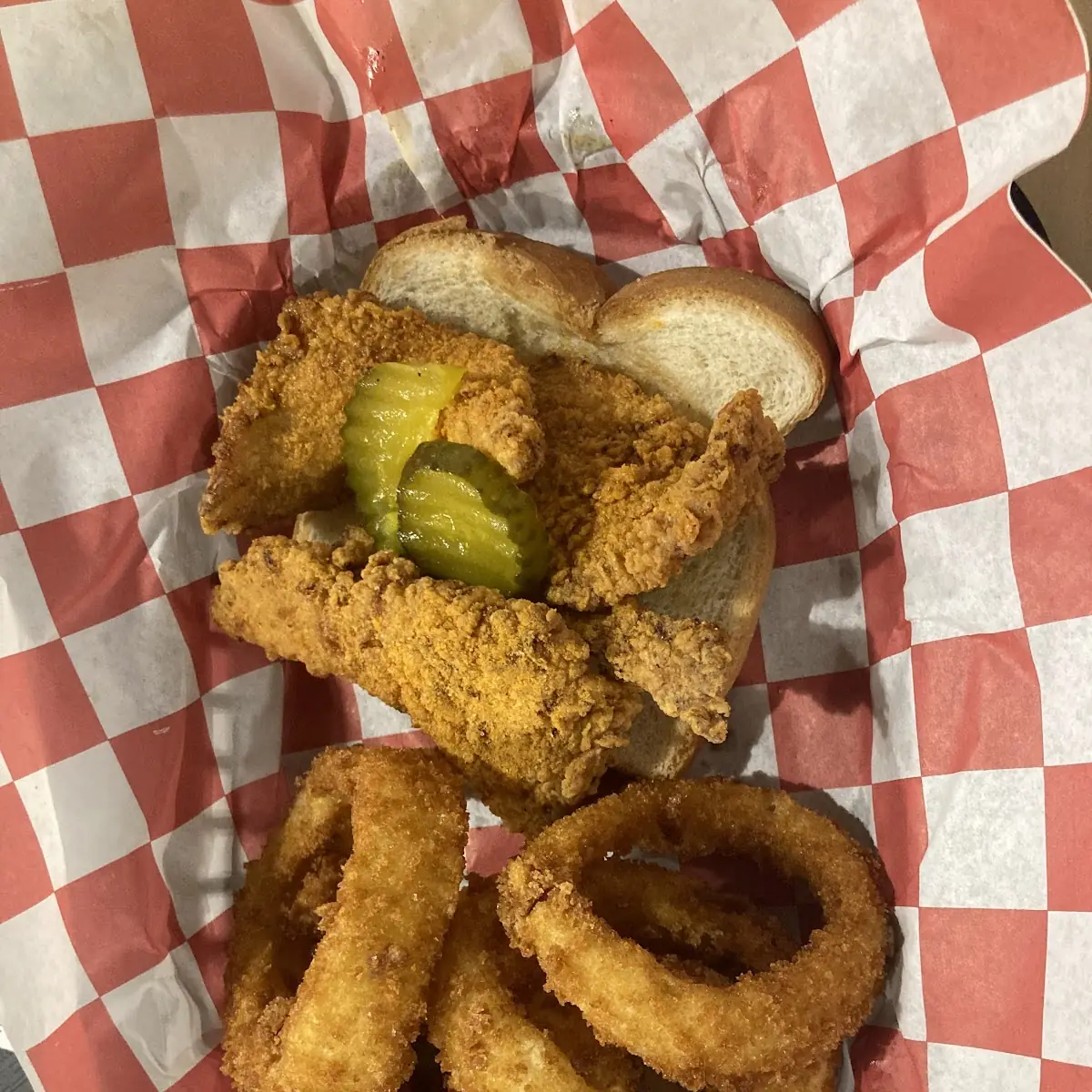 Chicken Strips with Onion Rings