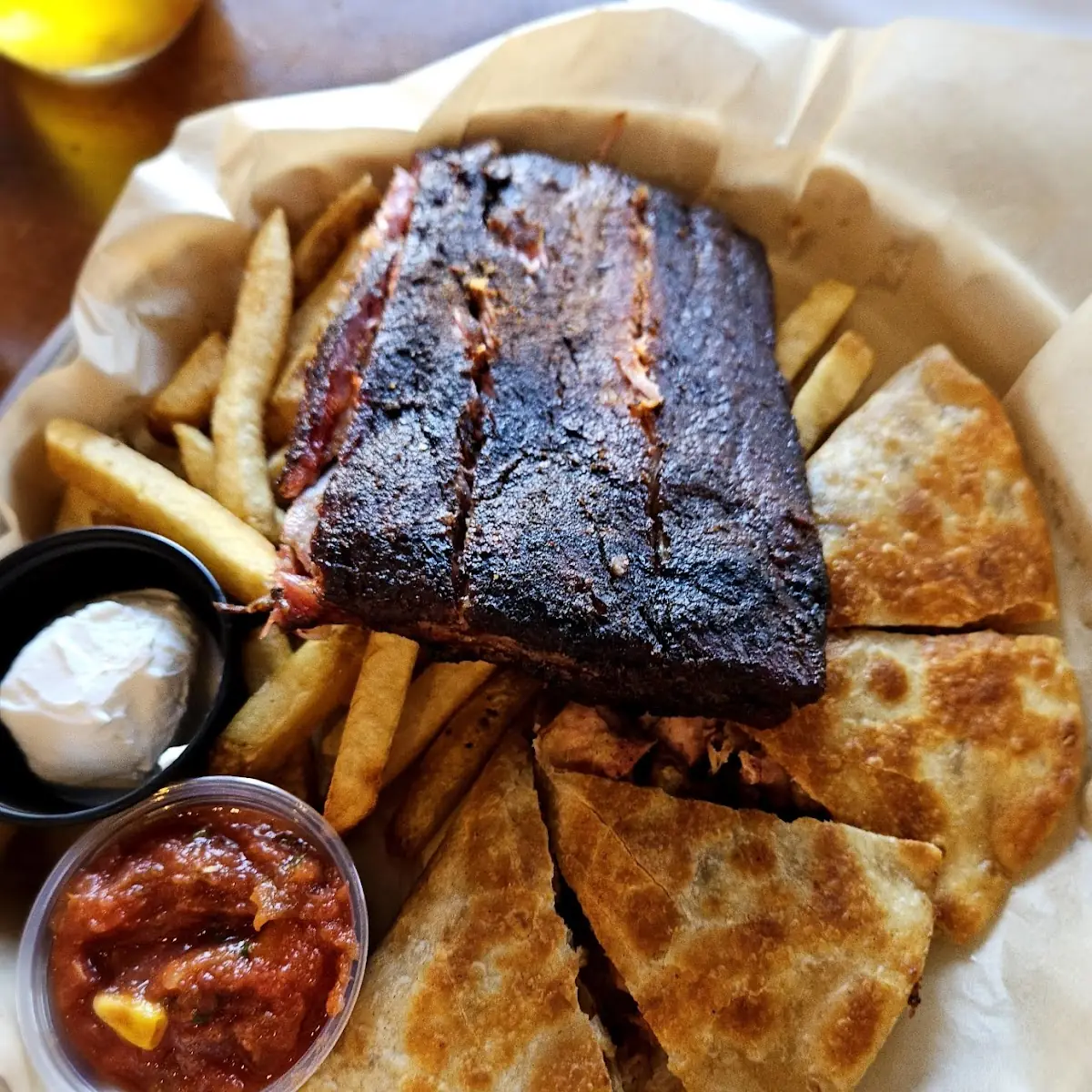 1 2 Rack Ribs and Quesadilla