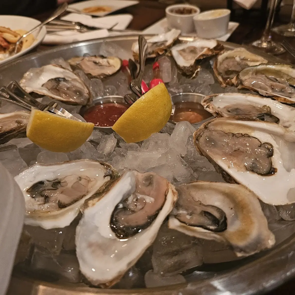 East Coast Oysters Grilled Brussels Sprouts