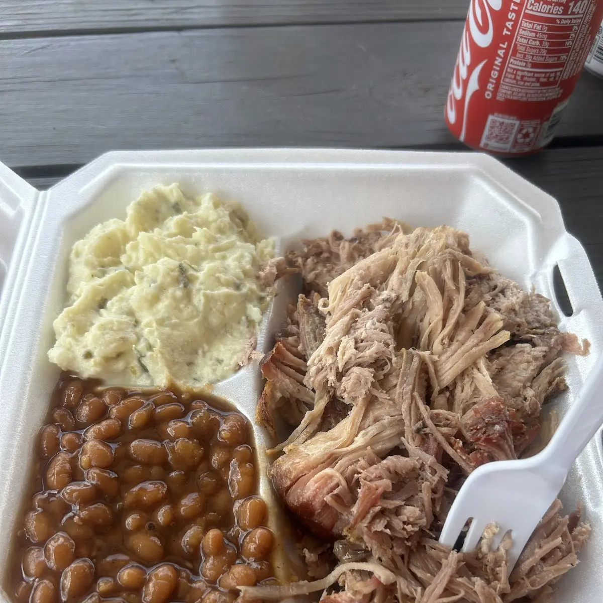 Pulled Pork Plate with Potato Salad and Beans
