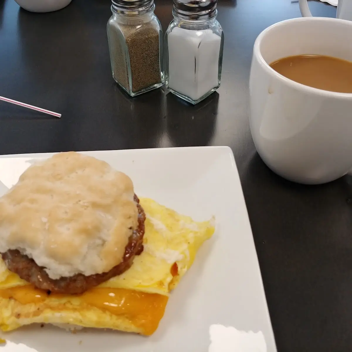 Egg Cheese and Sausage Biscuit