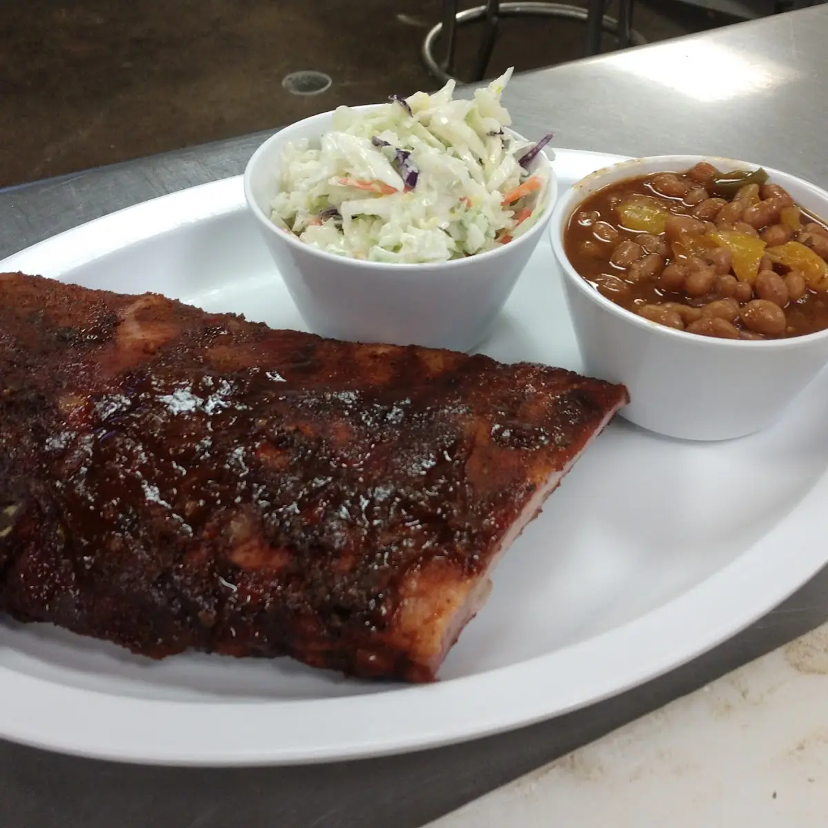 Half Rack Slaw Baked Beans