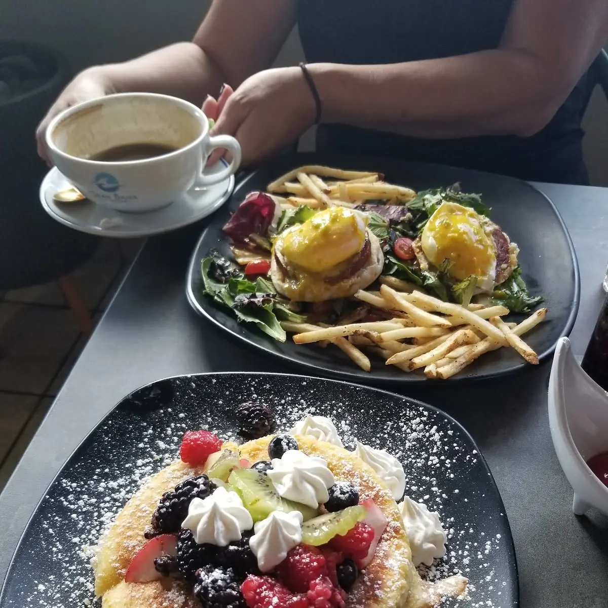 Eggs Benedict and Pancakes