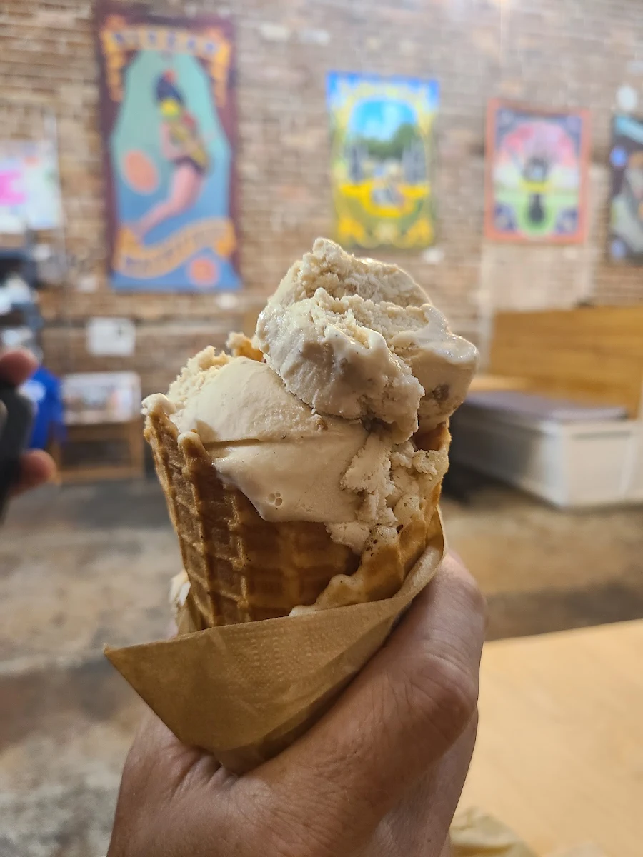 Pumpkin and Chocolate Ice Cream Cone