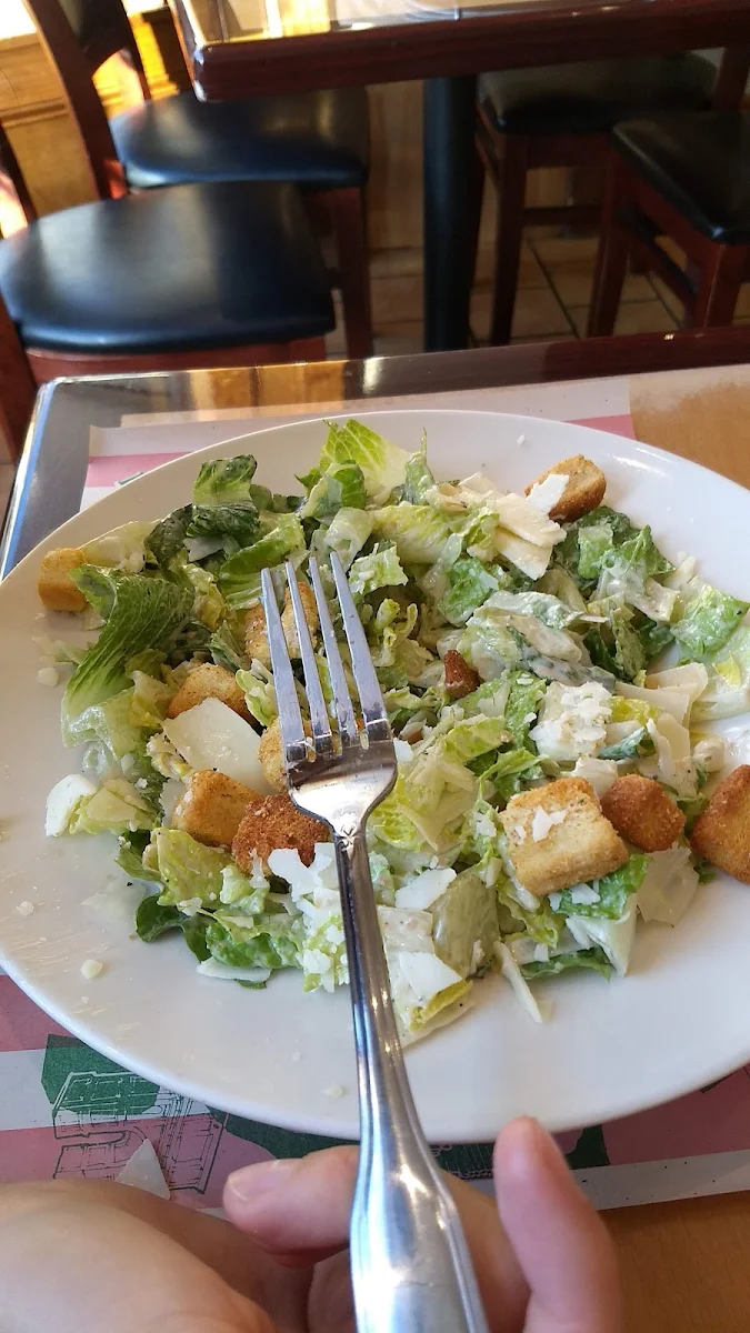 Small Caesar Salad After Some Had Been Already Eaten