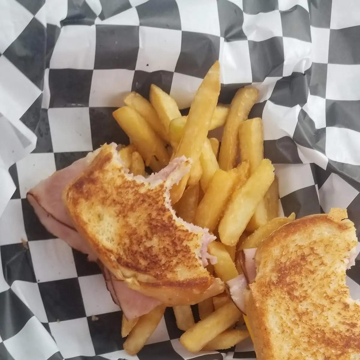 Ham and Cheese Grilled Cheese Sandwich