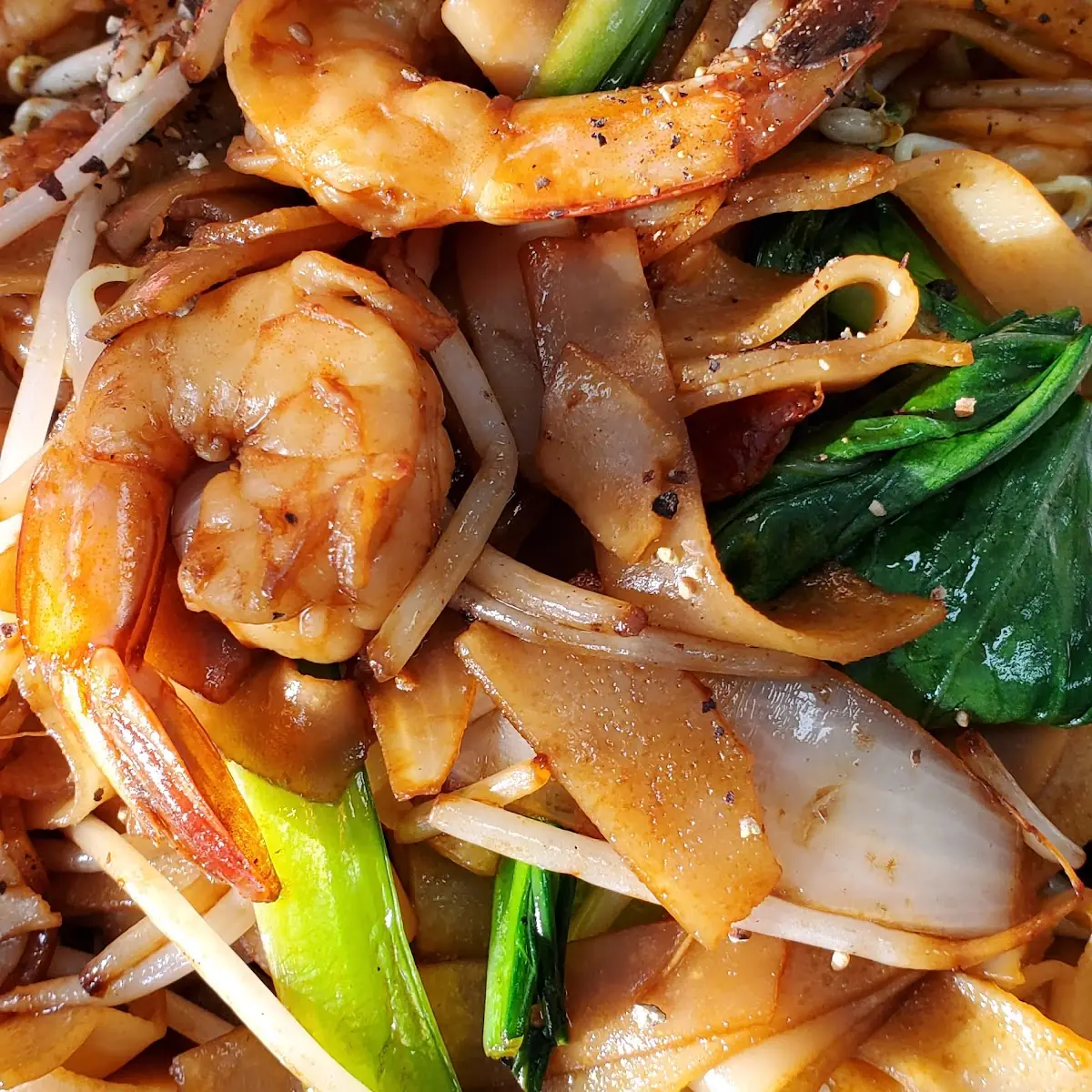Big Flat Noodle Stir-Fry with Beef