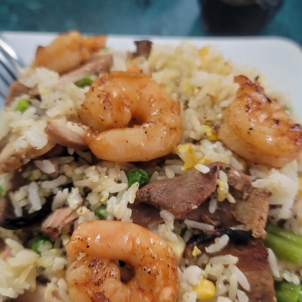 Combination Fried Rice Shrimps Pork and Chicken