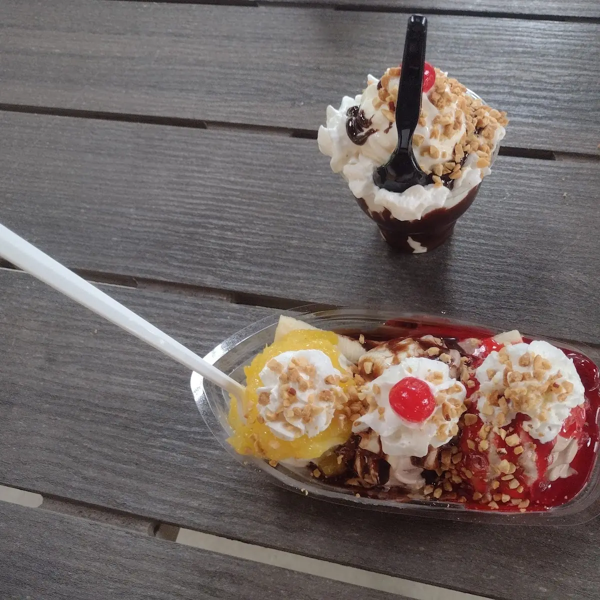 Hot Fudge Sundae and Banana Split