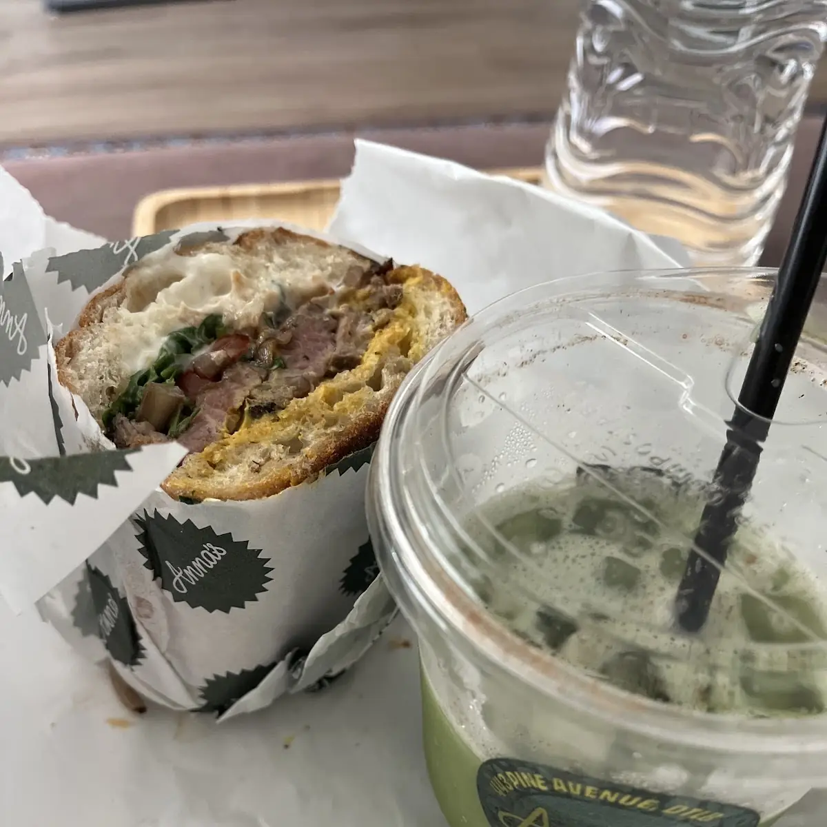 Steak Sandwich & Coconut Matcha