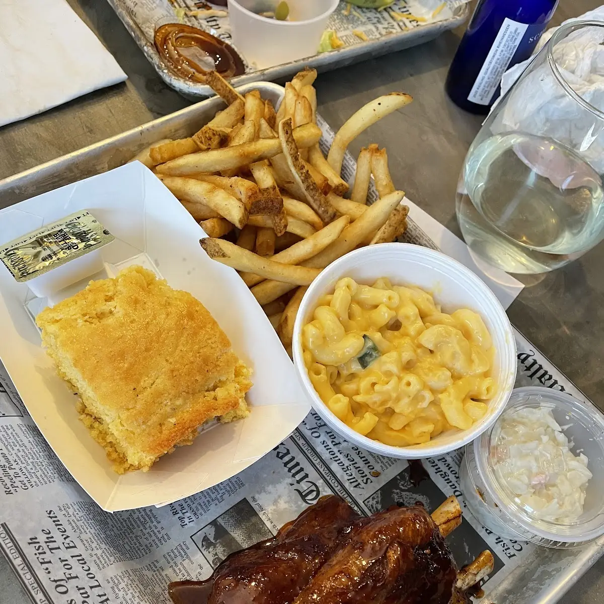 Ribs with Fries and Sides