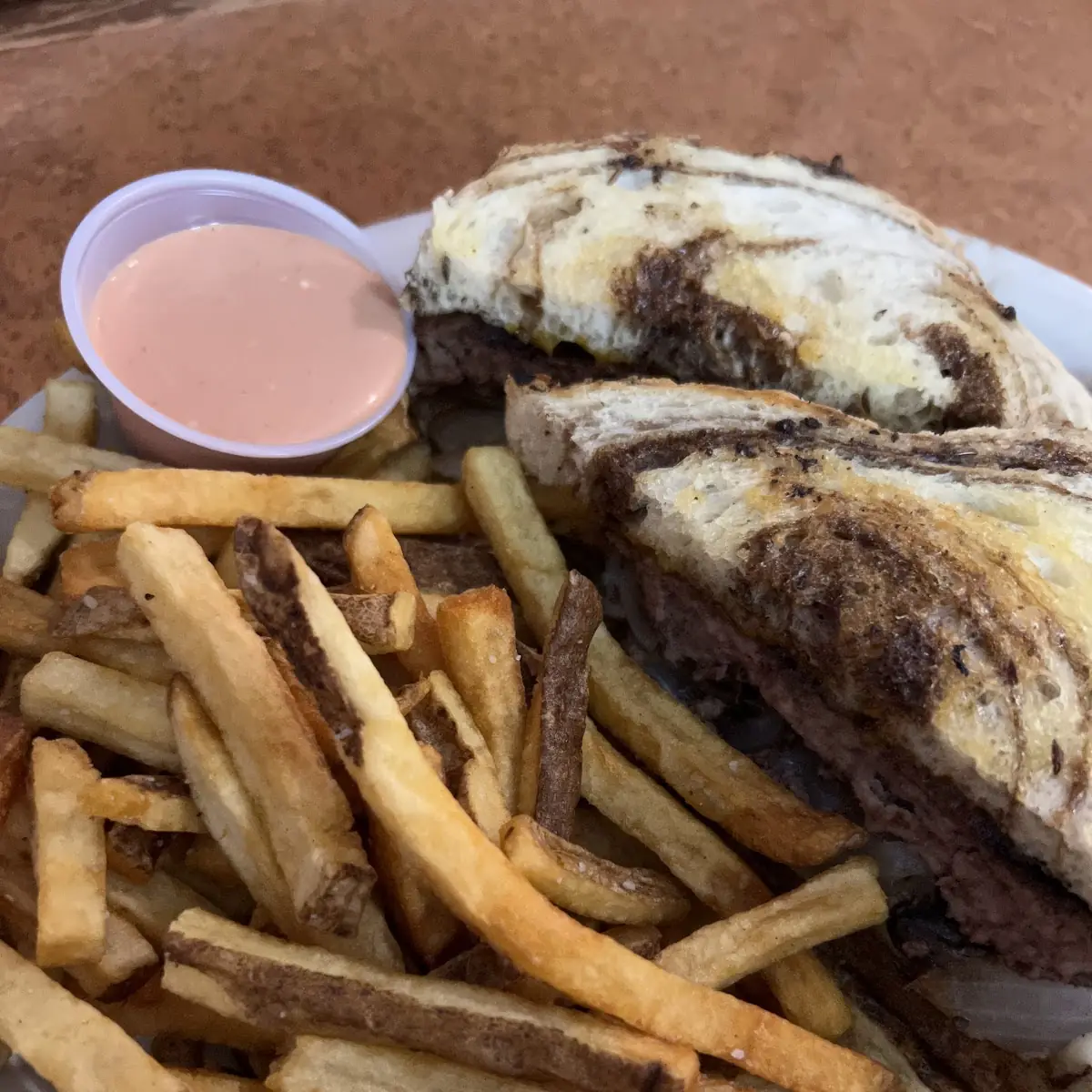 Patty Melt and Fries