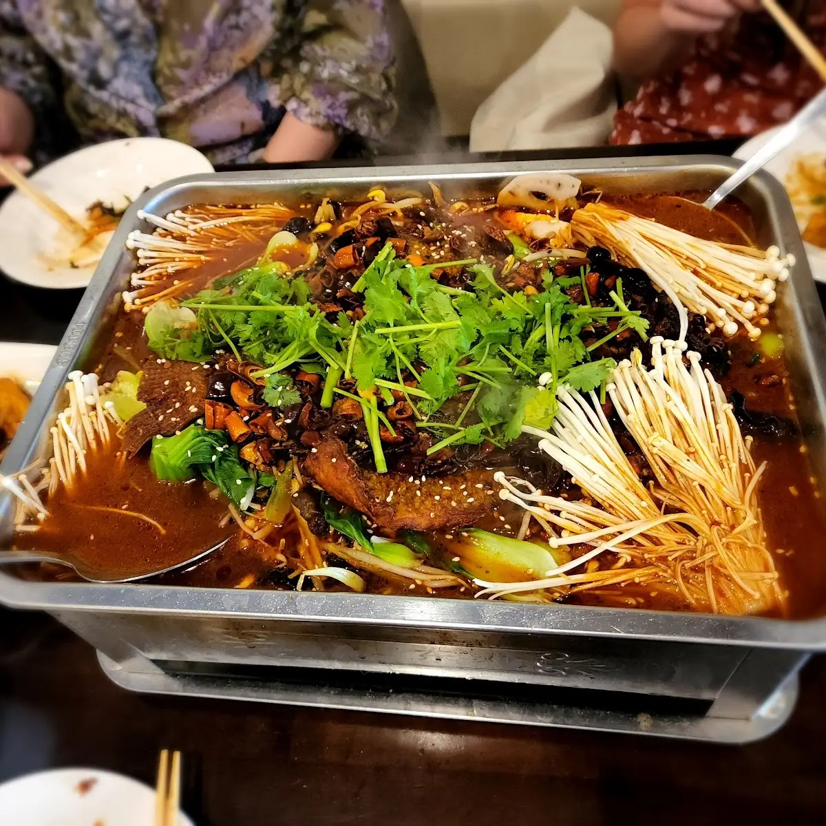 Fish with Pickled Cabbage and Chilies
