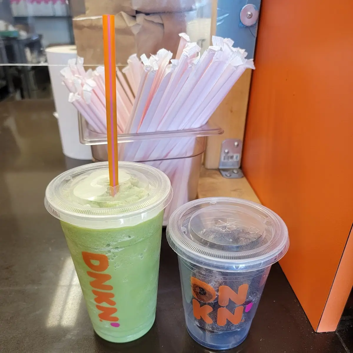 Frozen Chai Latte and Donuts