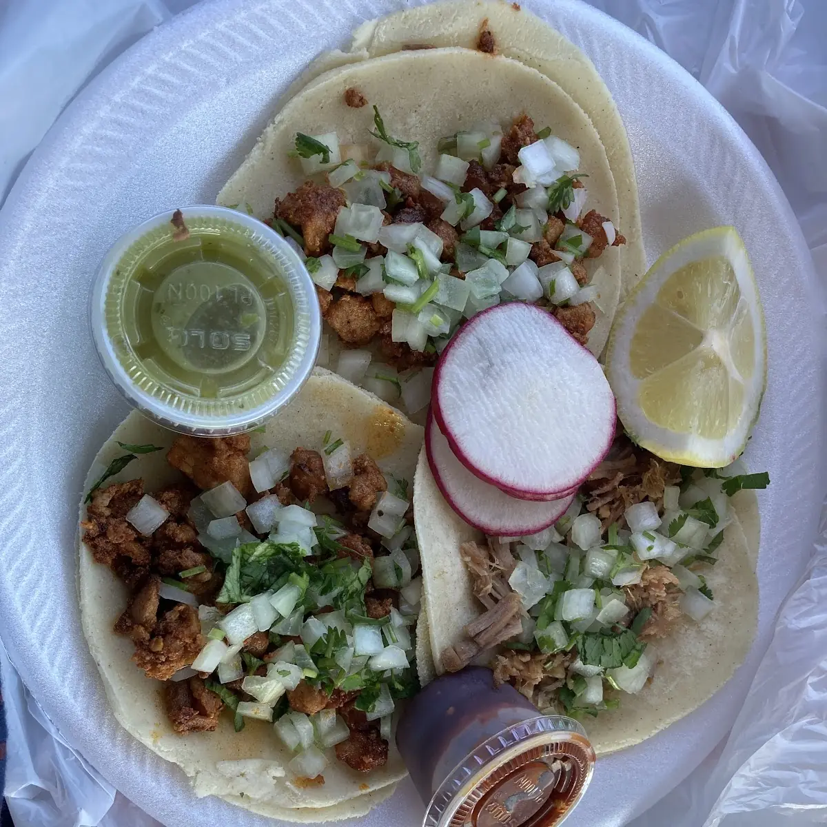 Adobada and Carnitas Tacos