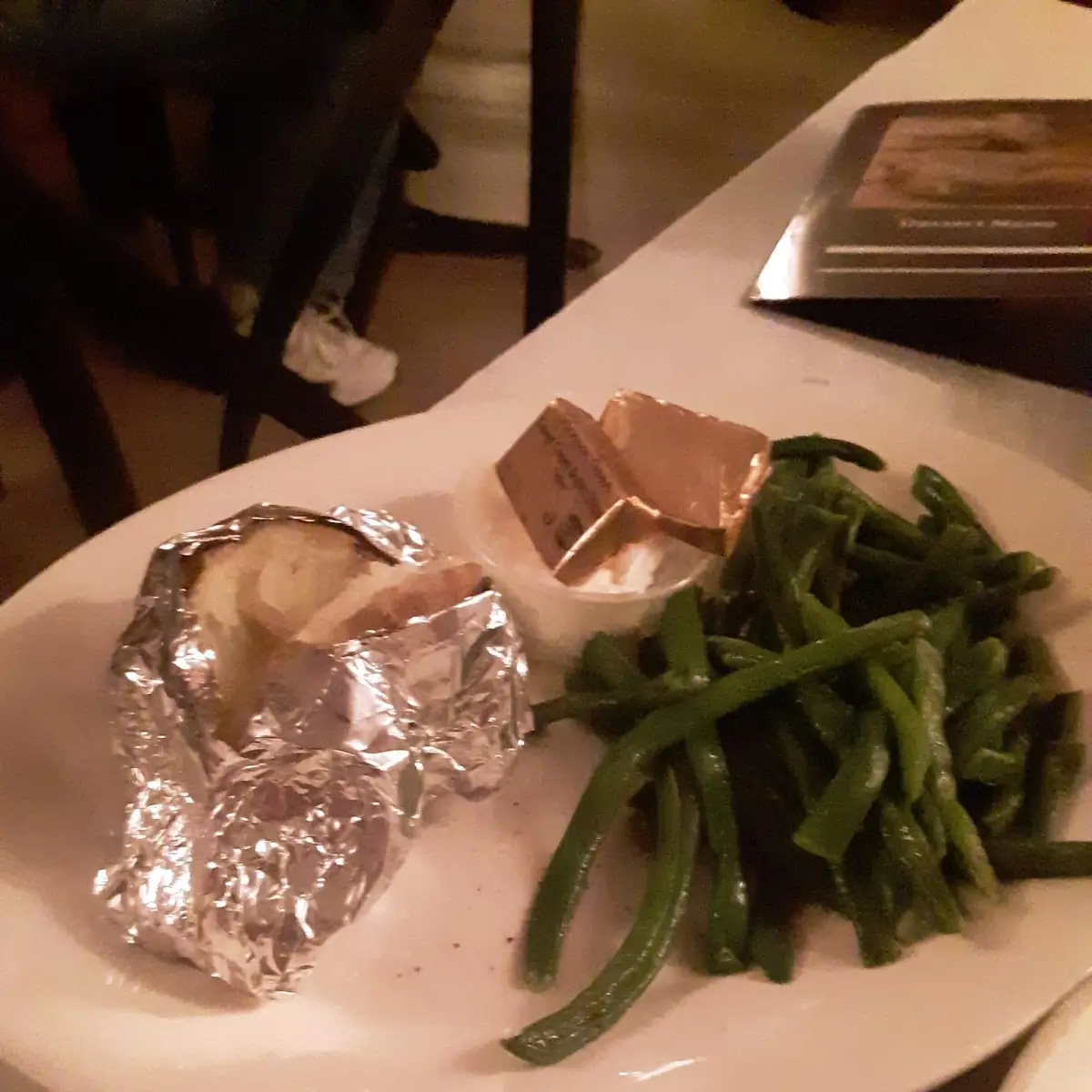Side Dish Baked Potato and Green Beans