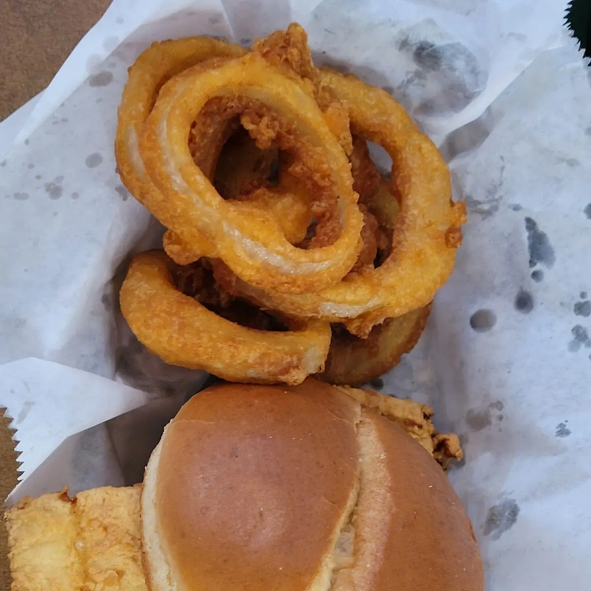 Fish Sandwich & Onion Rings