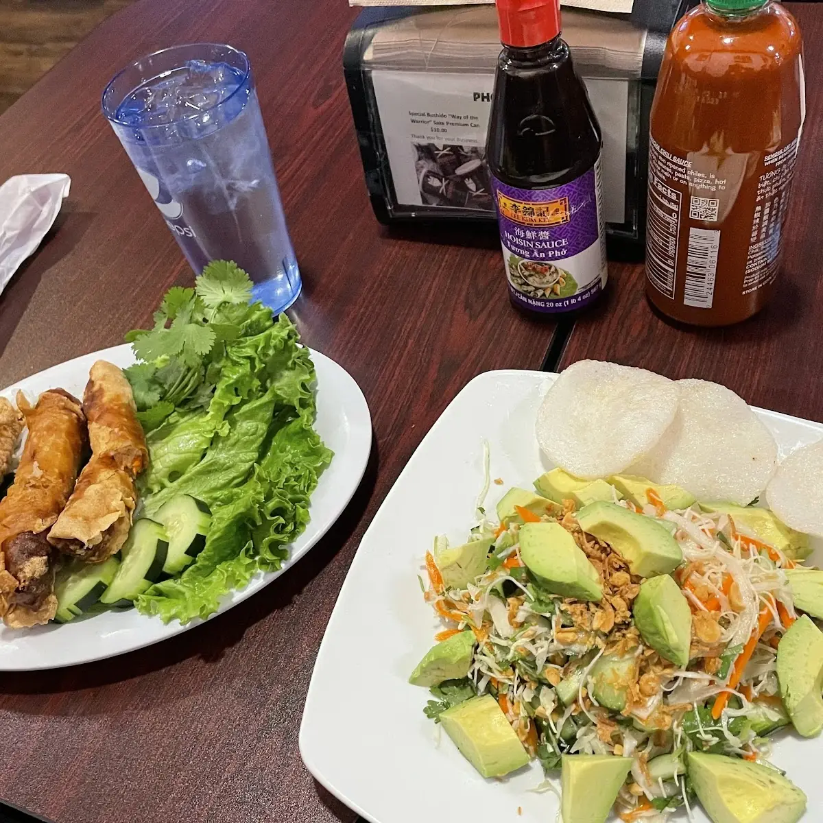 Veggie Egg Rolls and Root Salad with Avocado